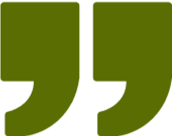 Green quotation marks on black background.